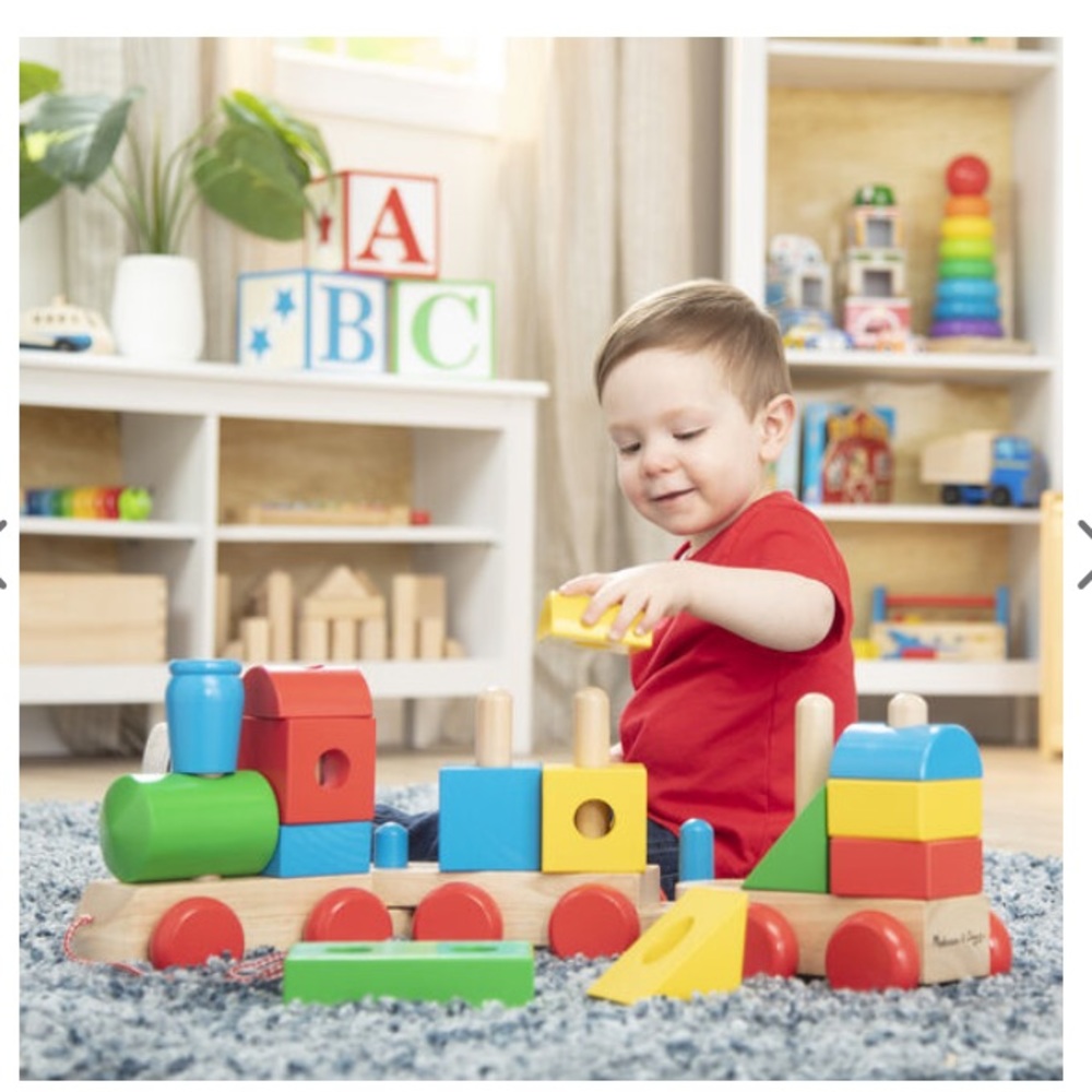 Melissa & Doug Jumbo Wooden Stacking Train Classic